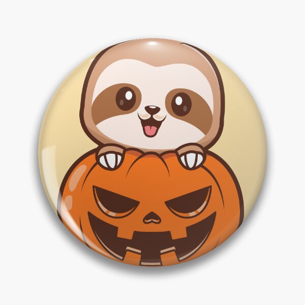 Item preview, Cute Sloth with Pumpkin Halloween Cartoon Vector Icon Illustration designed and sold by hjian8219.