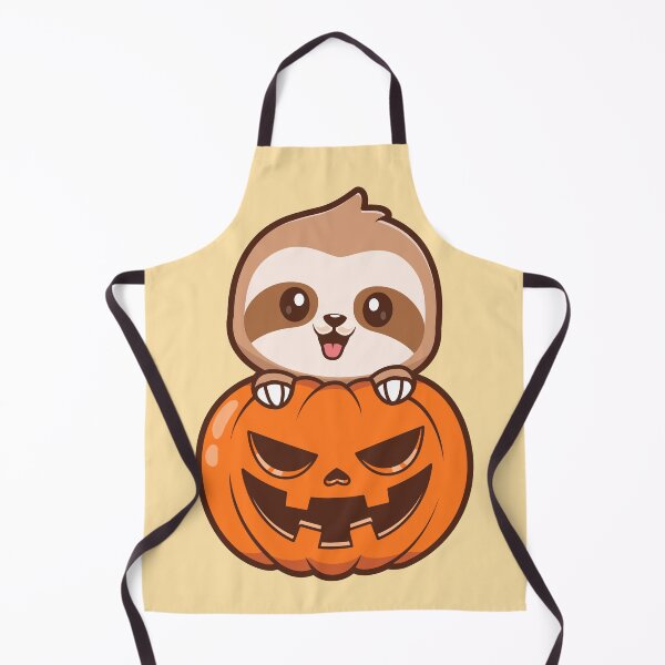 Item preview, Cute Sloth with Pumpkin Halloween Cartoon Vector Icon Illustration designed and sold by hjian8219.
