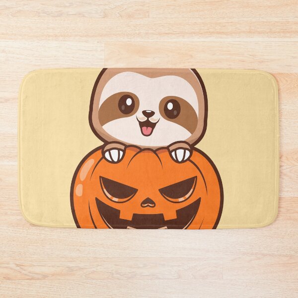Item preview, Cute Sloth with Pumpkin Halloween Cartoon Vector Icon Illustration designed and sold by hjian8219.