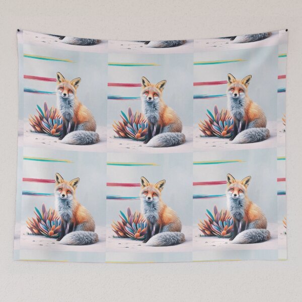 Item preview, Cute Fox. Adorable fox, watercolor fox, fox drawing, floral fox, fox image designed and sold by FoxVibes.