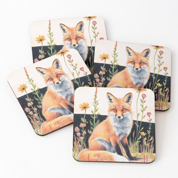 Artikelvorschau, Süßer Fuchs. Entzückender Fuchs, Aquarellfuchs, Fuchszeichnung, Blumenfuchs, Fuchsbild entworfen und verkauft von FoxVibes.