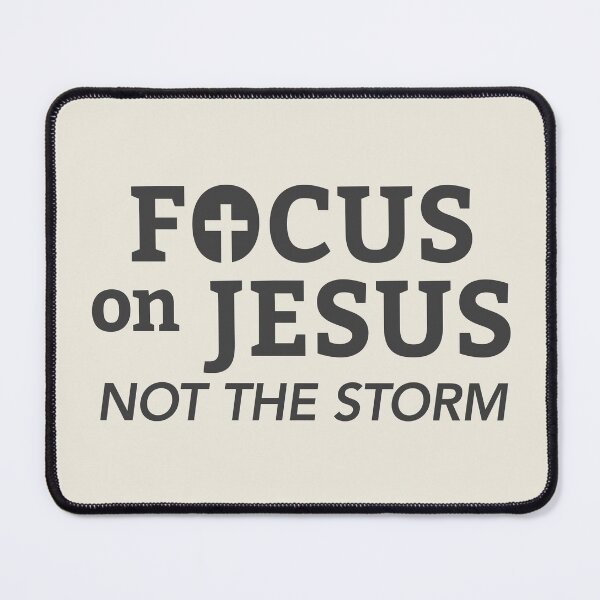 Item preview, Focus On Jesus Not The Storm Bible Quote Christian Saying charcoal on beige background HD HIGH QUALITY ONLINE STORE designed and sold by bard-art.