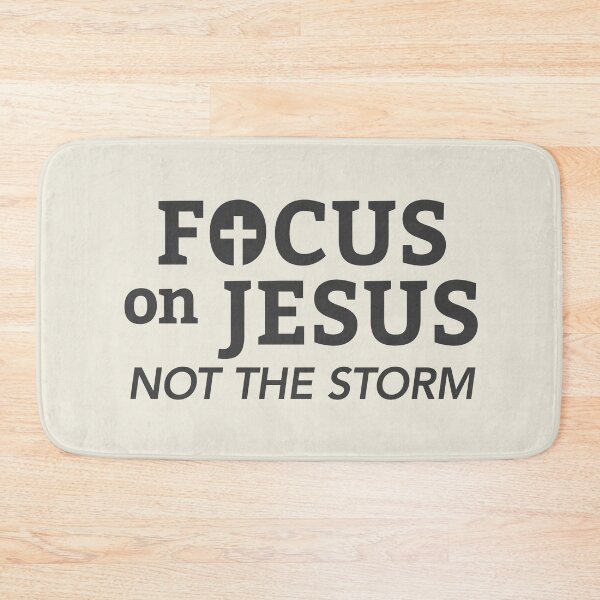 Item preview, Focus On Jesus Not The Storm Bible Quote Christian Saying charcoal on beige background HD HIGH QUALITY ONLINE STORE designed and sold by bard-art.