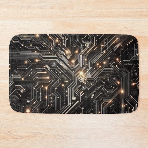 Item preview, Futuristic Circuitry: Electronic Chip Pattern on Black designed and sold by Rui Fernandes.