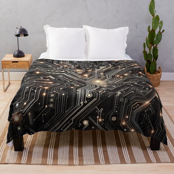 Item preview, Futuristic Circuitry: Electronic Chip Pattern on Black designed and sold by Rui Fernandes.