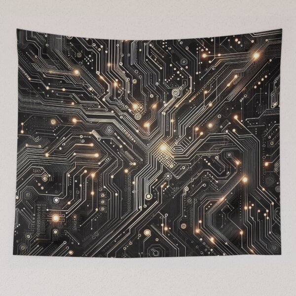 Item preview, Futuristic Circuitry: Electronic Chip Pattern on Black designed and sold by Rui Fernandes.
