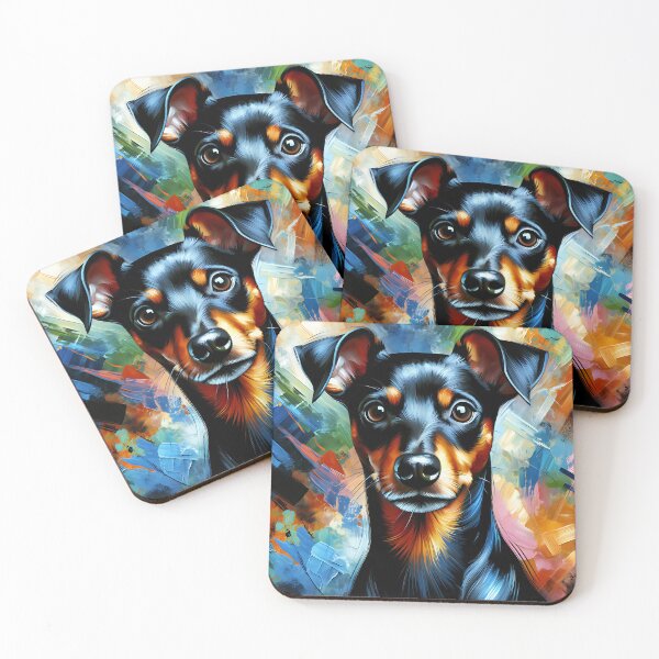 Artikelvorschau, Manchester Toy Terrier Hund Acryldruck HaustierPortrait Tierliebhaber entworfen und verkauft von Puppy Puzzles Plus.