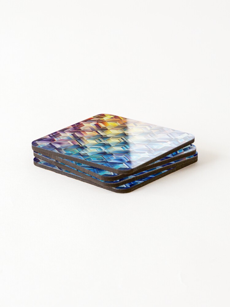 Thumbnail 4 of 5, Coasters (Set of 4), Prismatic Spectrum: Refraction-Inspired Pattern designed and sold by RuiFernandes.