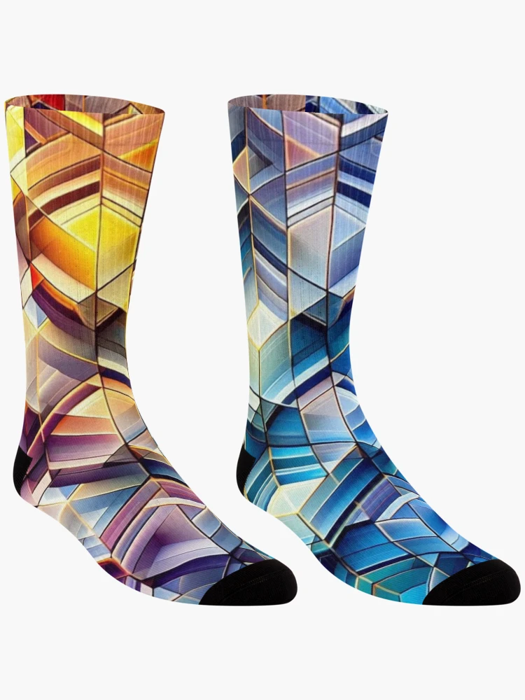 Thumbnail 3 of 5, Socks, Prismatic Spectrum: Refraction-Inspired Pattern designed and sold by Rui Fernandes.
