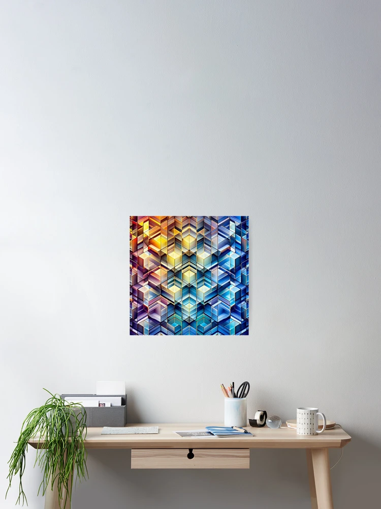 Thumbnail 2 of 3, Poster, Prismatic Spectrum: Refraction-Inspired Pattern designed and sold by Rui Fernandes.