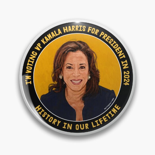 Item preview, I'm Voting VP Kamala Harris for President in 2024 Black & Yellow Orange designed and sold by Neil Feigeles.