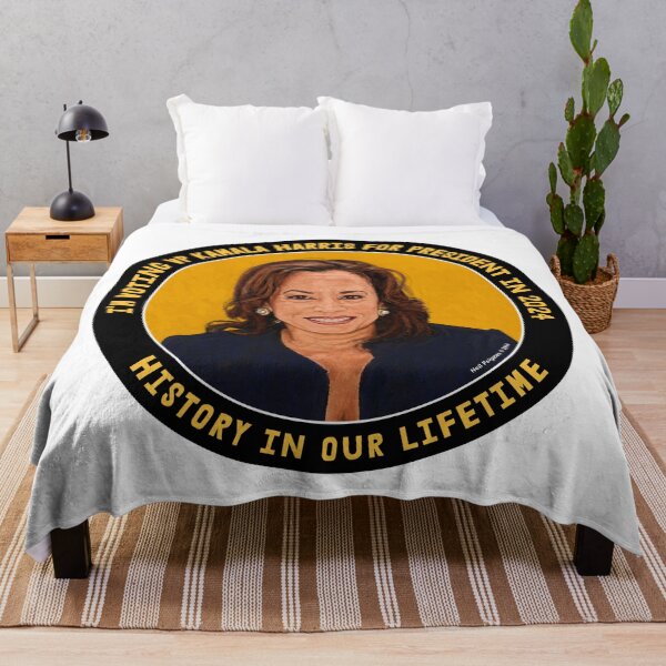 Item preview, I'm Voting VP Kamala Harris for President in 2024 Black & Yellow Orange designed and sold by Neil Feigeles.