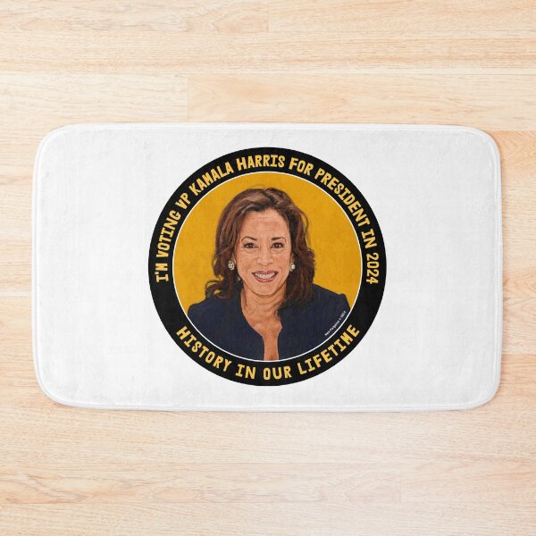 Item preview, I'm Voting VP Kamala Harris for President in 2024 Black & Yellow Orange designed and sold by Neil Feigeles.