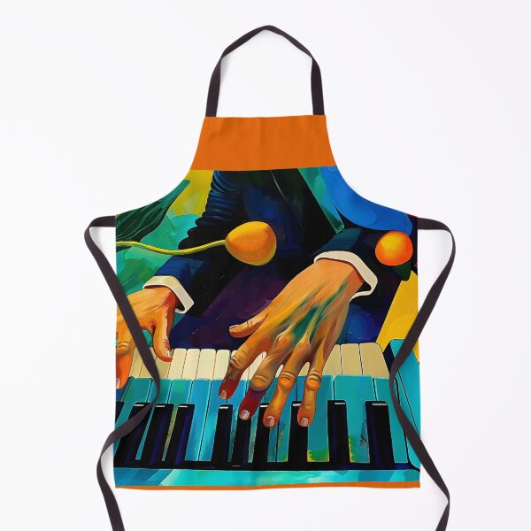 Item preview, Vibrant Colors and Dynamic Brushstrokes - Hands Playing Expressive Melody on Piano in Abstract Generative AI designed and sold by OlfactoART Studio.