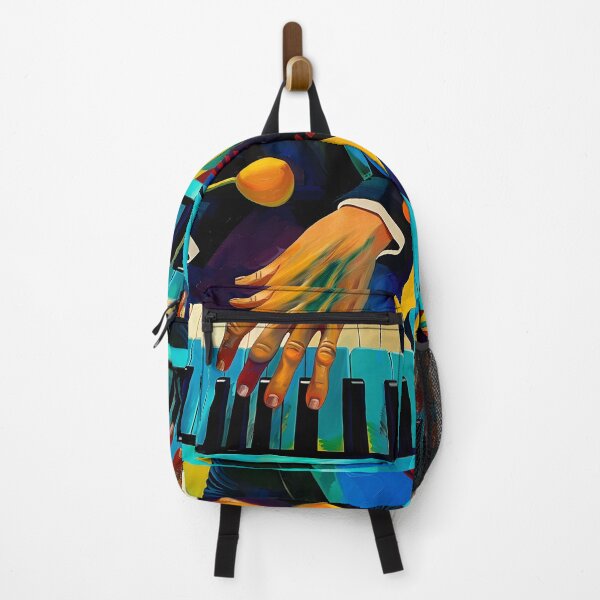 Item preview, Vibrant Colors and Dynamic Brushstrokes - Hands Playing Expressive Melody on Piano in Abstract Generative AI designed and sold by OlfactoART Studio.