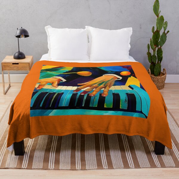 Item preview, Vibrant Colors and Dynamic Brushstrokes - Hands Playing Expressive Melody on Piano in Abstract Generative AI designed and sold by OlfactoART Studio.