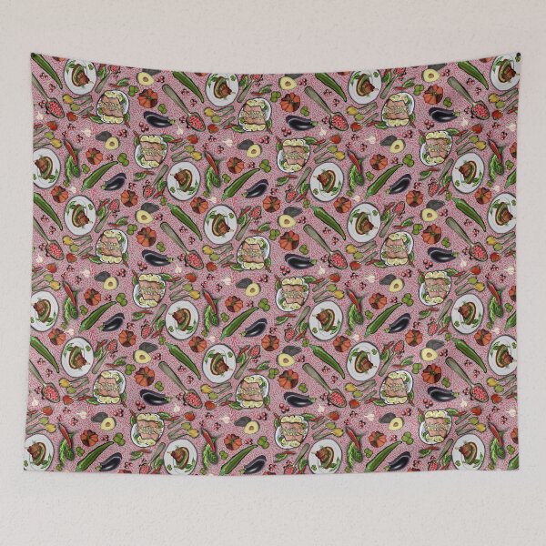 Item preview, Food pattern - dinner spices chilies  designed and sold by goldsmudge.