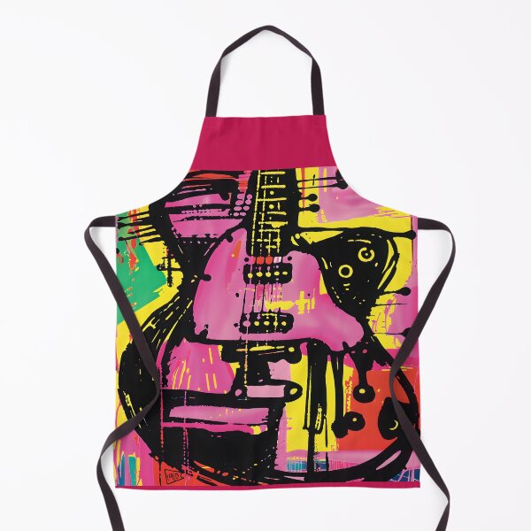 Item preview, Vibrant Electric Guitar with Abstract Multicolored Background - Energy and Movement in Pink, Yellow and Black AI Generated designed and sold by OlfactoART Studio.
