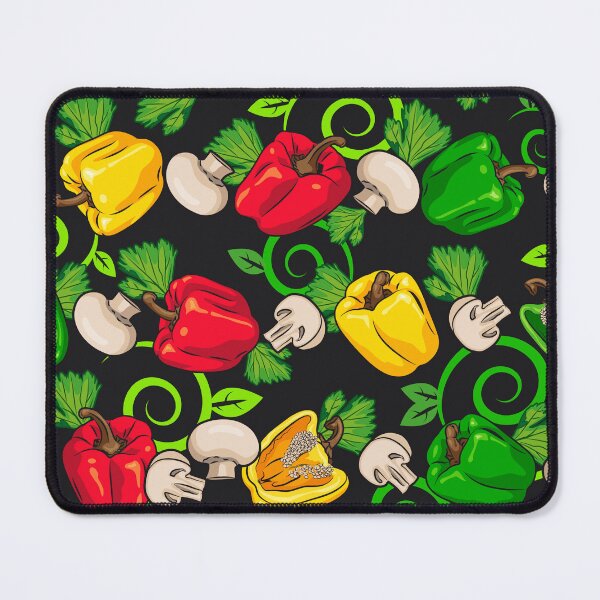 Item preview, Pattern of colored peppers and mushrooms designed and sold by TUNARTE.