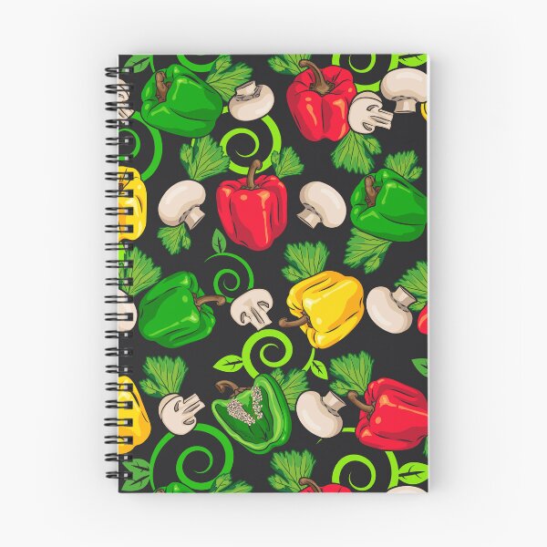 Item preview, Pattern of colored peppers and mushrooms designed and sold by TUNARTE.
