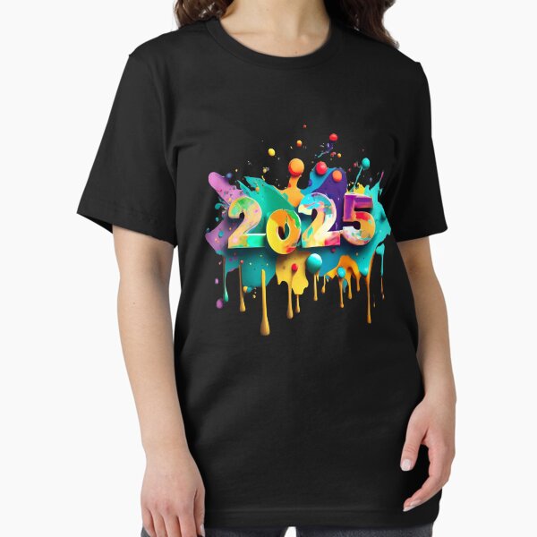 2025 colorful art, new year, watercolor Essential T-Shirt