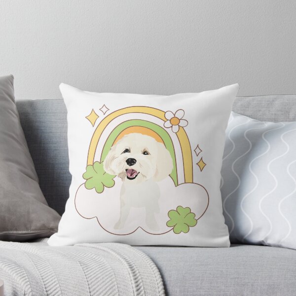 Aperçu de l'œuvre Caniche arc-en-ciel trèfle de la Saint-Patrick créée et vendue par HoneyBooDesigns.