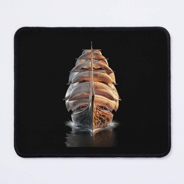 Item preview, A Large Sailing Ship with Multiple Sails, Beautifully Reflecting on the Water’s Surface designed and sold by macadolie.