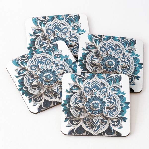 Item preview, singular floral design in blue and silver designed and sold by optimusprime39.