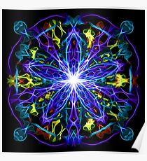 Energetic Geometry - moonlight flower bloom Poster