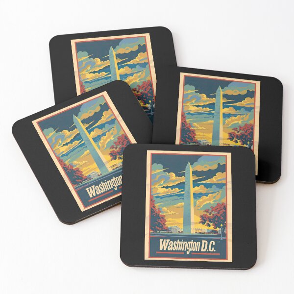 Item preview, Vintage Washington Monument Travel Poster designed and sold by Boddicca.