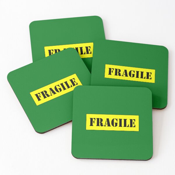 Item preview, FRAGILE, Black stencil font on Yellow background designed and sold by AASparksDesigns.