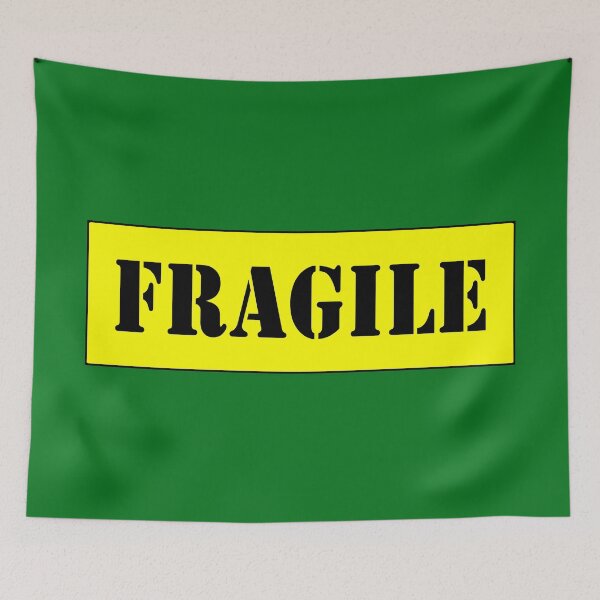 Item preview, FRAGILE, Black stencil font on Yellow background designed and sold by AASparksDesigns.