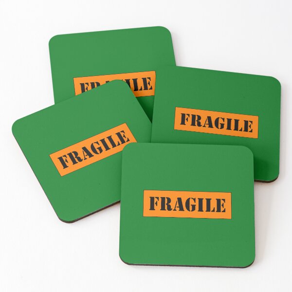Item preview, FRAGILE, Black stencil font on Orange background designed and sold by AASparksDesigns.