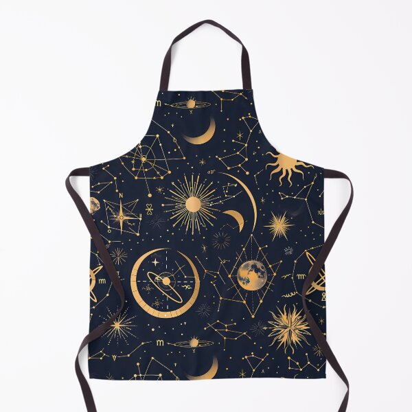 Item preview, Dark academia navy blue and gold astrology pattern designed and sold by EternalScholar.