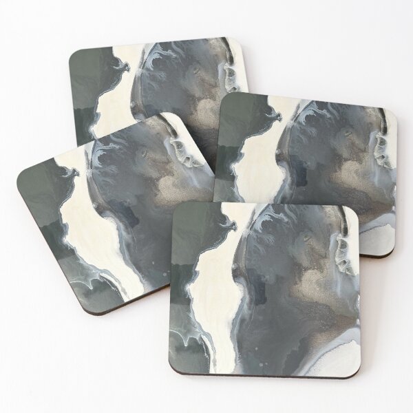 Item preview, Acrylic Pour: Dark Green + Cream designed and sold by mererester.