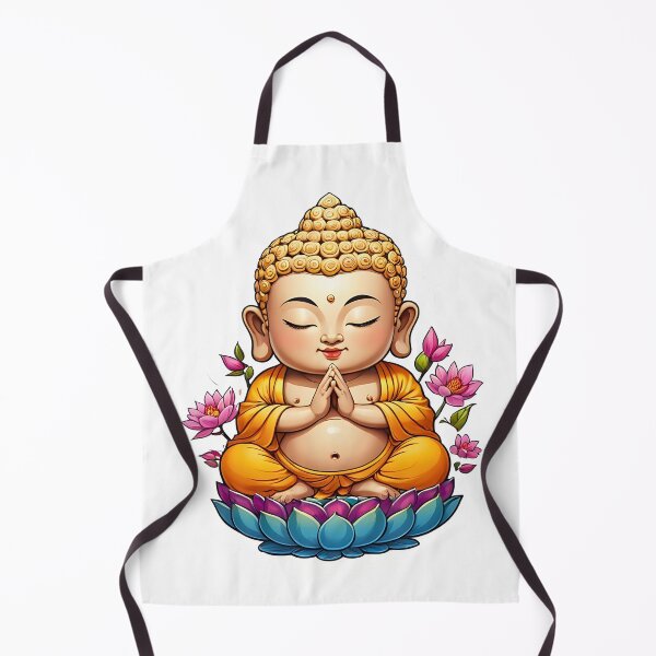Item preview, Cute Tiny Buddha seated in a meditative pose on a lotus flower Stickers designed and sold by We-Ai-Art.