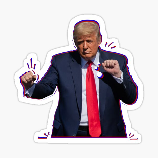 Vista previa del artículo con la obra «Donald Trump bailando», diseñado y vendido por Bjammer.