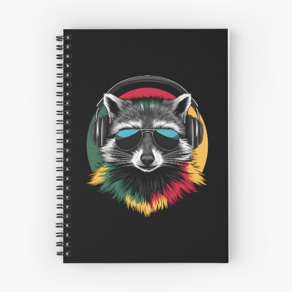 Item preview, Rasta Reggae Music Headphones Jamaican Raccoon designed and sold by HeadTurningArt.