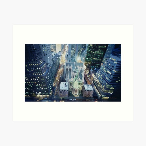 Aperçu de l'œuvre  intitulé "New York Nightlights" créée et vendue par PaulJacksonArt.