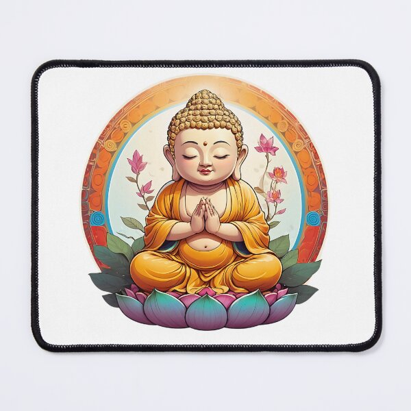 Item preview, Cute Tiny Buddha Seated In A Meditative Pose On a Lotus designed and sold by We-Ai-Art.