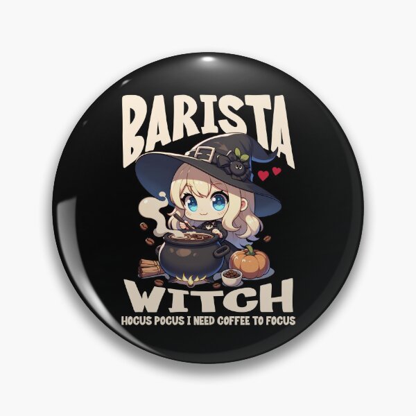 Item preview, Barista witch making coffee cute kawaii design Halloween designed and sold by Bouldershop.