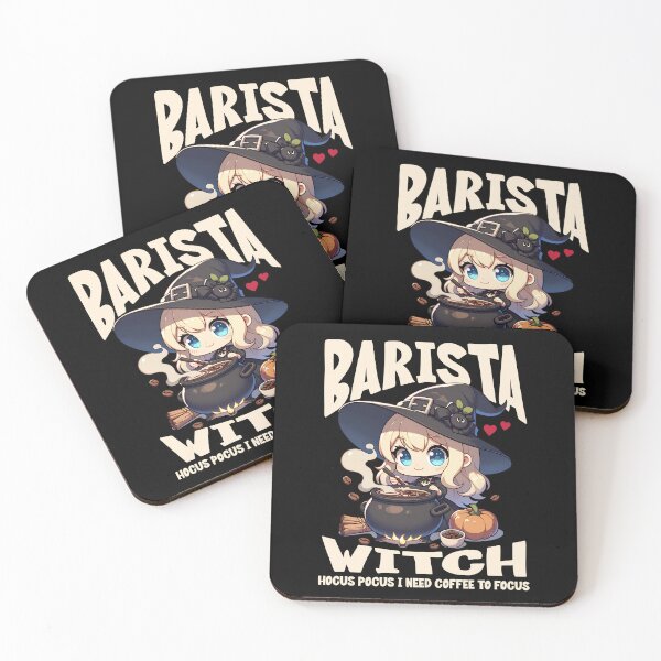 Item preview, Barista witch making coffee cute kawaii design Halloween designed and sold by Bouldershop.