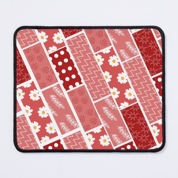 Item preview, Diagonal Red and white and flower tape inspired diagonal pattern designed and sold by ReynoldsFun.