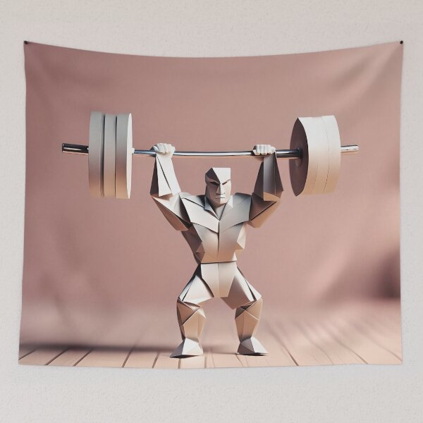Item preview, Origami Art - Strength and Precision: The Art of Weightlifting designed and sold by ArtfulFolds.