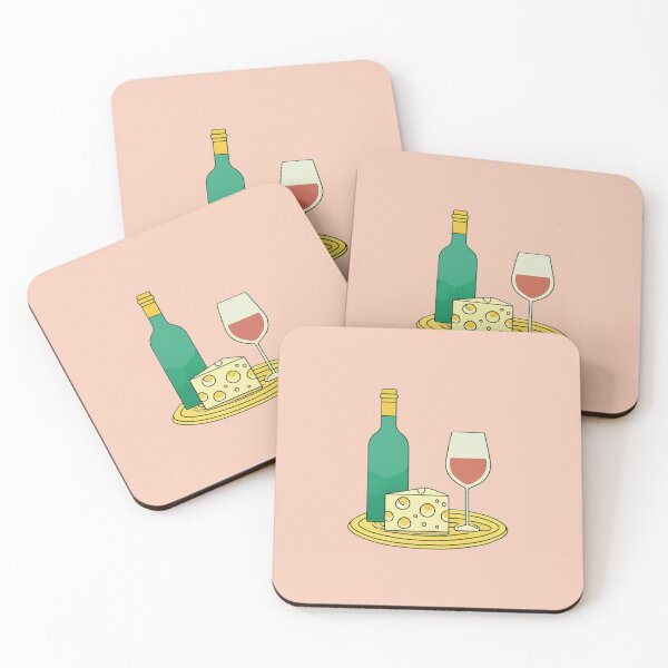 Item preview, wine and cheese illustration designed and sold by ilomuilo.