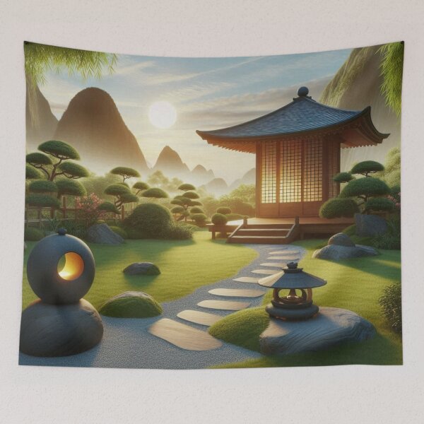 Item preview, Serene Meditation Garden With Zen Elements designed and sold by IrsathThaslima.