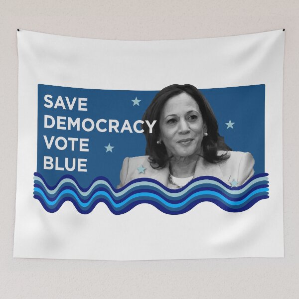 Item preview, Save Democracy Vote Blue Unique Kamala Harris Elections Design designed and sold by magentasponge.