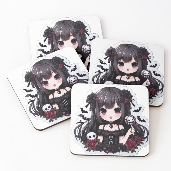 Item preview, Dark Flower Anime Goth Girl  designed and sold by StickyGuys.