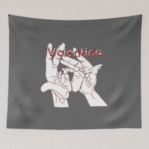 Item preview, Mother Mom holding baby feet in hands name Valentina designed and sold by 4rpixs.