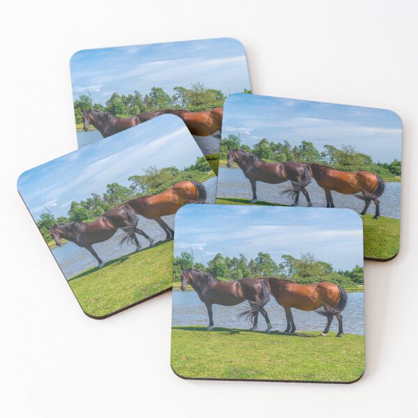 Item preview, Wild Ponies by Lake the New Forest Park Hampshire England Uk designed and sold by acceleratorhams.